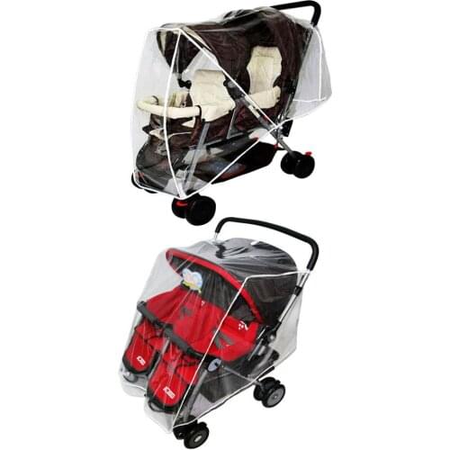 Twins Stroller Waterproof Rain Cover Transparent Wind Dust Shield For Baby Strollers Pushchairs Raincoat Stroller Accessories