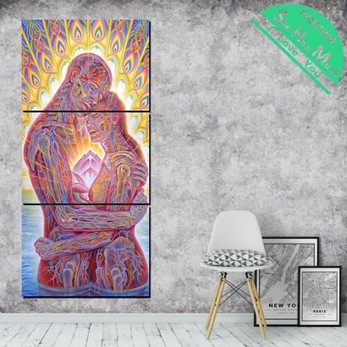 3 Pieces Couple Human meridian Pictures HD Printed Canvas Painting with Pictures Decoration for Living Room Poster