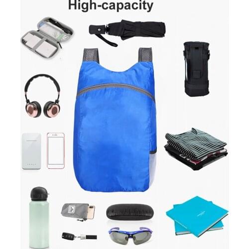 15-20L Lightweight Backpack Folding Packable Bag Outdoor Camping Hiking Back Bag Waterproof Travel Storage Bag Cycling Bag