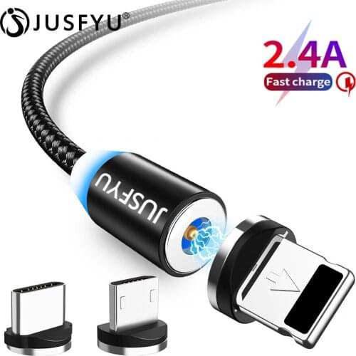 1m Magnetic Cable Micro USB Type C Fast Charging Phone USB C For iPhone Xs 7 6 Samsung S8 S9 Xiaomi Android Mobile Charger Cable