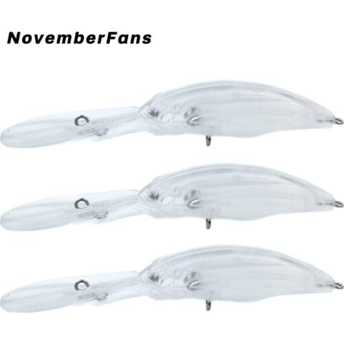 NovemberFans 15pcs/lot Blank Minnows 10cm 6.2g Floating Deep Water Crankbait Wobblers Artificial Unpainted Fishing Lures Bait