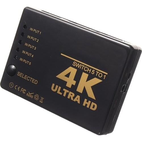 Newest 5 Port Switch Splitter HDMI-compatible 1080P Hub Box Switcher for PS3 HDTV DVD Audio Video Receiver with IR Remote