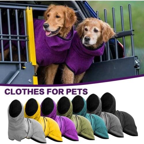 Autumn Winter Pet Dog Hoodie Clothes Solid Color Buckle Closure Hooded Puppy Big Dog Sweatshirt for Corgi Teddy Chihuahua Husky