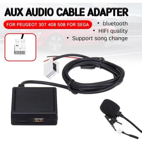 For Peugeot 207 307 407 308 For Citroen C2 C3 RD4 Cable with USB,microphone Hands-free Aux Adapter bluetooth Aux Receiver