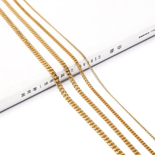 1Meter 2/3/4/5mm 18K Gold Plated Grind The Chains Bulk For DIY Jewelry Findings Making Materials Handmade Supplies Accessories