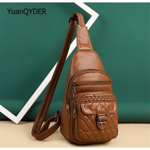 Luxury Designer High Quality Soft Leather Leather Ladies Messenger Bag Fashion Casual Women Chest Bags 2021 New Womens Bag Sac