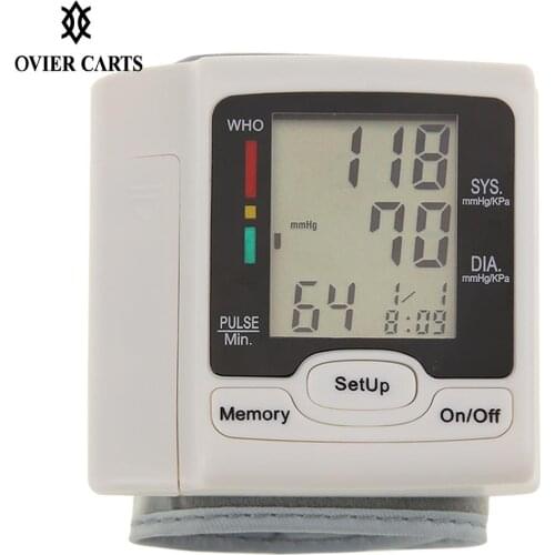 LCD Digital Display Medical Household Use Wrist Tonometer Automatic Blood Pressure Monitor Wrist Sphygmomanometer