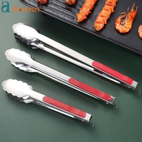 Stainless Steel BBQ Salad Bread Serving Non-Stick Kitchen Barbecue Grilling Cooking Tong Kitchen Accessories asadores de gas