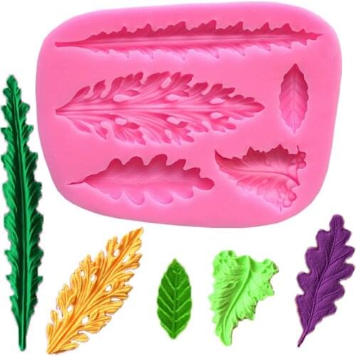 Tree Leaf Silicone Mold, Resin Mold Cake Fondant Silicone Mold Fondant Clay Mould Leaf Shape DIY Decorating Tool