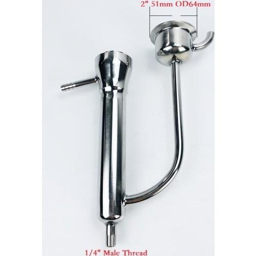 Integral Tri-clamp Parrot Body Connection 2"(51mm) OD64 Wth 1/4" Male Thresd For Distillation Stainless Steel 304