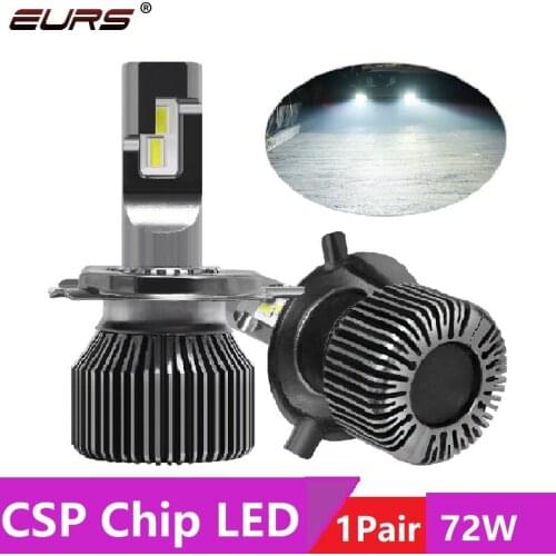 EURS High Power 72W CSP diodes H4 H7 H1 LED Lamps H8 H11 HB3 9005 HB4 Led Headlights 12V White 12000LM Canbus diode Auto Lamp