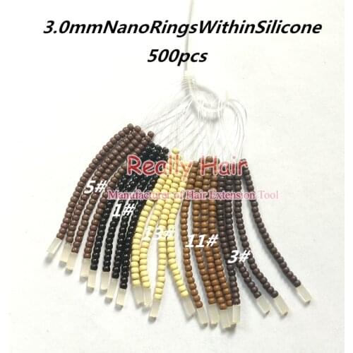 Convenient NanoRings Hair extension(without hook needle) NanoRingsWithinSilicone hair extension tool kits