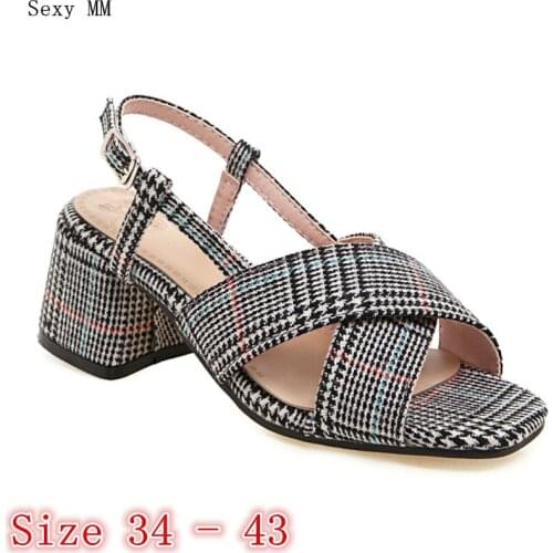 Peep Toe Women Sandals High Heel Shoes Woman High Heels Ladies Gladiator Sandals Pumps Plus Size 34 - 40 41 42 43