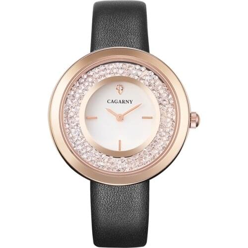 Cagarny Hip Hop Ice Out Women Watches Luxury Bling Diamonds Watch Female Clock Rose Gold Waterproof Fashion Ladies Wristwatch