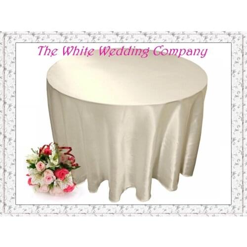 10pcs/lot 132'' Round Satin IVORY Tablecloths for Weddings Table Cover Round Tablecloths Wedding Table Linens