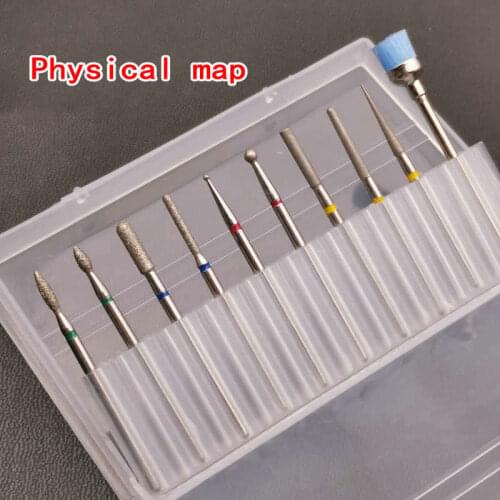 10 pcs/set Nail Drill Bits Set Nail Art Dead Skin Cleaning Polishing Head Dental Grinding Head cuticle drill bit Tools