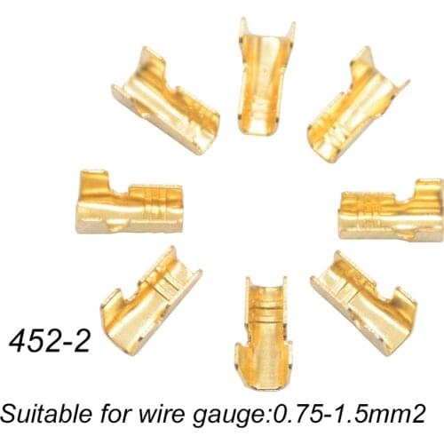 100pcs/lot 452-2 U-shaped terminal tab cold inserts connectors / terminal connector cable / wire cable lug,0.75-1.5mm2