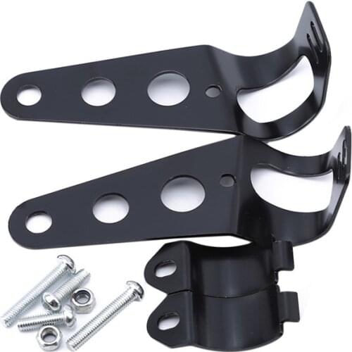 2 Pcs Black Silver Headlight Bracket High Quality Motorcycles Fork Bobber Racer Headlight Universal Brackets