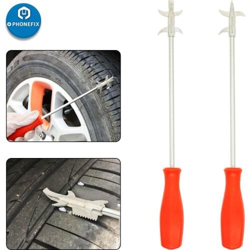 2Pcs Trim Pry Tool Auto Fastener Tire Stones Remover Cleaning Hook Car Door Panel Audio Trim Removal Tool Tyre Stone Remover