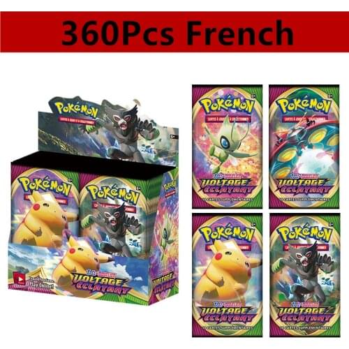 360Pcs Pokemon Cards French version Vivid voltage tenebres embrasees Sword&Shield TCG 36 Bags Collection Trading Card Game Toy