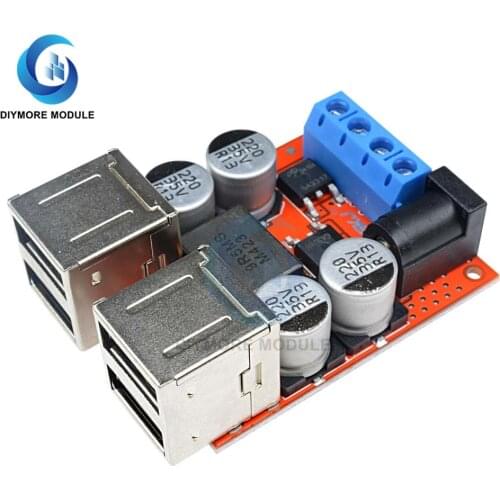 4 Port Hub USB Charger Module DC-DC 8-35V to 5V 8A Step Down Power Supply Vehicle Mobile Phone Charging Board