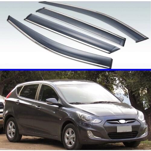 For Hyundai Accent RB I25 Solaris sedan 2011-2017 Plastic Exterior Visor Vent Shades Window Sun Rain Guard Deflector 4pcs
