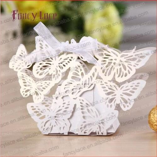 50pcs Laser Cut Customized Butterfly Party Candy Box For Gift Chocolate Packing Bags Party Decoration Supplies Free Shipping