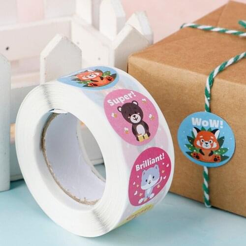 500pcs Reward Stickers Encouragement Sticker Roll For Kids Motivational Stickers With Cute Animals For Students Teachers