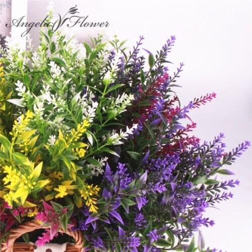 7 heads/pcs Aquatic plants lavender flower bouquet artificial flowers grain Christmas decor romantic simulation plastic flower