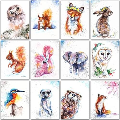 5D DIY Diamond Painting animals Flamingo fox rabbit Elephant Full Square&Round Diamond mosaic embroidery Cross stitch home decor