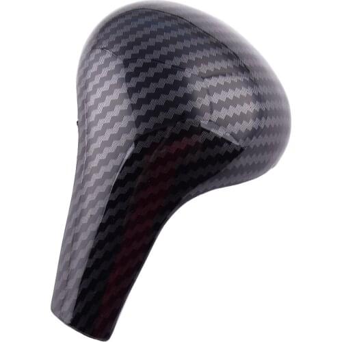 Black Carbon Fiber Texture Gear Shift Knob Head Cover fit for Audi A4 A5 A6L Q5 Q7 2009 2010