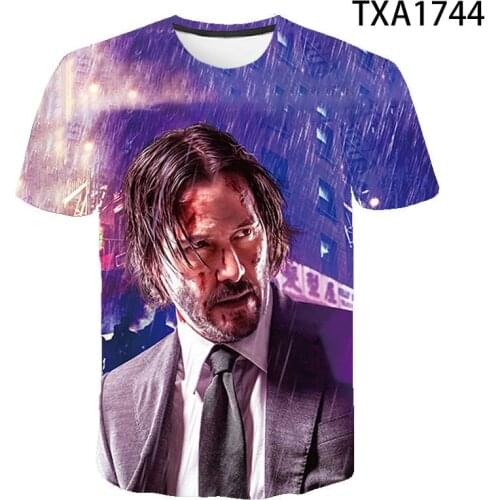 Cloudstyle 2021 Summer John Wick 3D Printed T-shirt Men Short Sleeves Tshirt Keanu Reeves Cool Movie T Shirt Male Streetwear