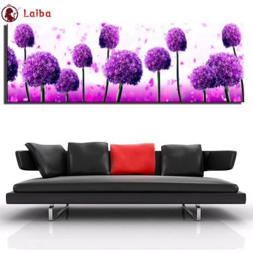 DIY Square round Diamond Painting Natural landscape, purple dandelion, flower Diy Diamond Embroidery picture Diamond Mosaic art