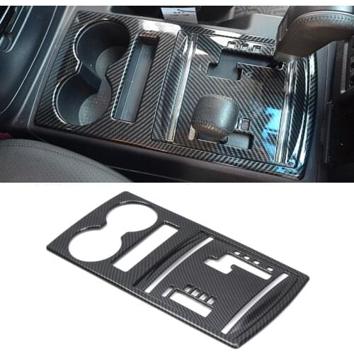 LHD! For Mitsubishi Pajero Shogun V80 2007-2019 Accessories ABS Carbon Fiber Interior Gear Shift Panel Trim 2pcs Car Styling