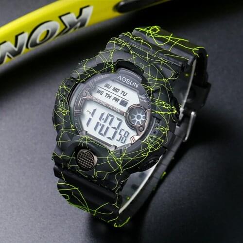 Mens Sports Multi-Function Luminous Watch Mens Watches Luxury Men Wrist Watch Waterproof LED Electronic Digital Male Watch