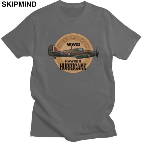 Raf Hawker Hurrican T-shirt Men Short-Sleeve WW2 Fighter Plane Tshirt Aviation Enthusiast Gift Casual T Shirt Pure Cotton Tee