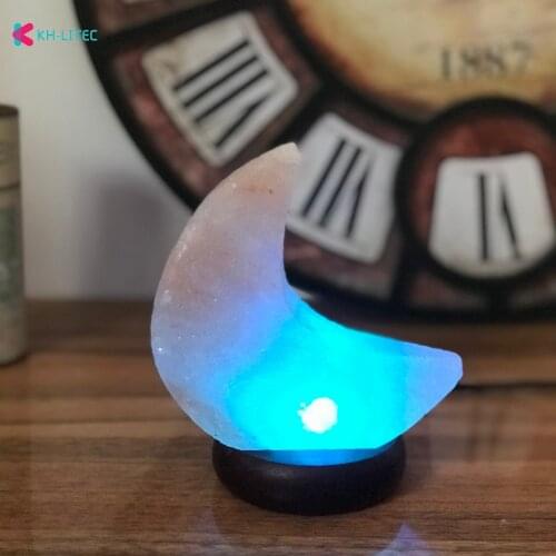 Himalayan Moon Glow Crystal Salt Lamp Hand Carved Sea Salt Crystals Night Light for Air Purifier Natural Himalayan Salt Lamp
