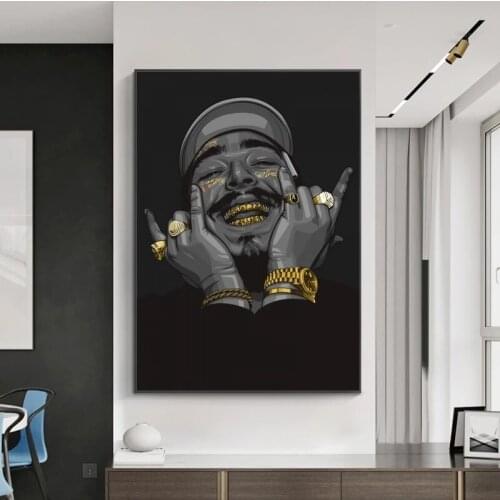 Hip Hop Rapper Malone Art Canvas Painting Poster Prints Music Singer Star Portrait Wall Pictures for Living Room Decor Cuadros