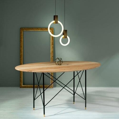 Art Deco T9 Ring Gold Hanging Lamp Pendant Lights.Pendant light Lamparas De Techo Suspension Luminaire For Dinning Room