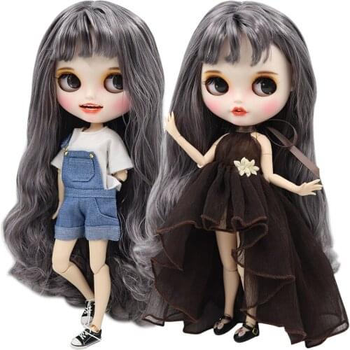 ICY DBS Blyth doll customized face 1/6 bjd white skin joint body matte face with teeth articulated doll girsl gift