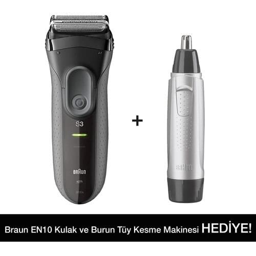 Braun 3 Series 3000VS Shaver + EN10 Ear Nose hair Removal Machine for men beard shave wet dry machine