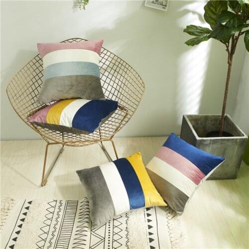 Soft Velvet Pillowcases Solid Cushion Cover Square Decorative Pillows With Balls For Sofa Bed Car Home Throw Pillowcover 45*45cm