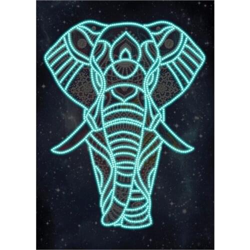 New Luminous Diamond Painting colourful Africa elephant diy Diamond painting for house decor Coloring by numbers