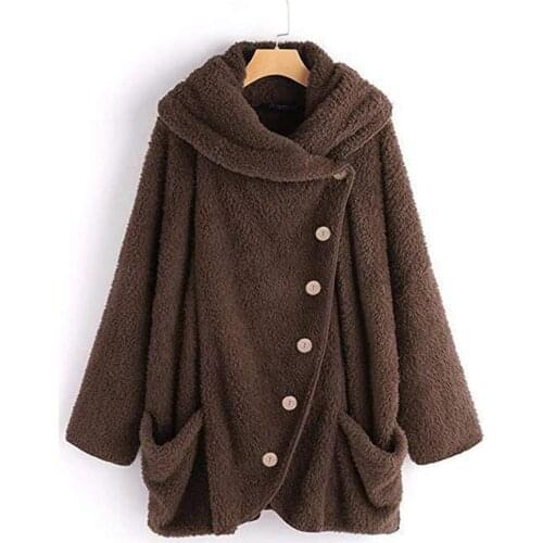 Sherpa Fleece Sweater Plus Size 5XL Fluffy Button Cardigan Oversized Faux Fur Teddy Robe Women Winter Sherpa Sweaters