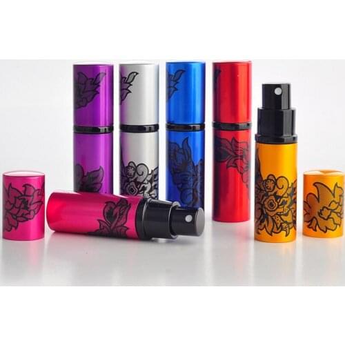 10ML Portable Refillable Aluminum Perfume Bottle With Atomizer, Empty Cosmetic Glass Container Wholesale