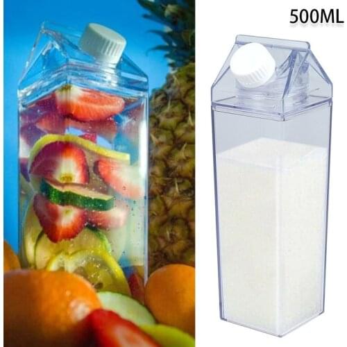 Clear Milk Shape Water Bottle Kitchen Leakproof Creative Transparent Milk Water Bottle Drinkware Outdoor Climbing Tour Camping