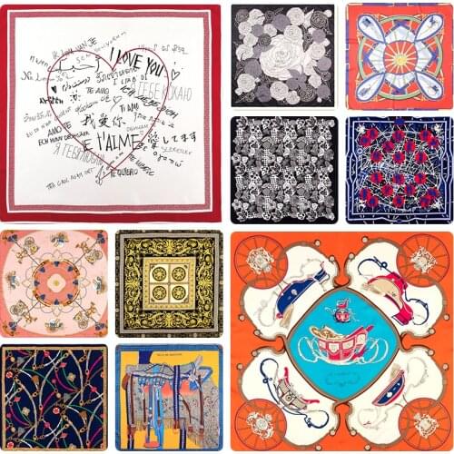 Square Silk Scarves Women 90 Square Silk Twill Scarf Hand Rolled Women Scarf Summer Silk Scarves