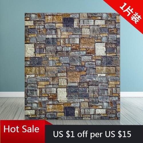 Self-adhesive wallpaper DIY Decor Self-Adhesive Waterproof Wallpaper For Kids Room Bedroom 3D Wall Sticker Brick