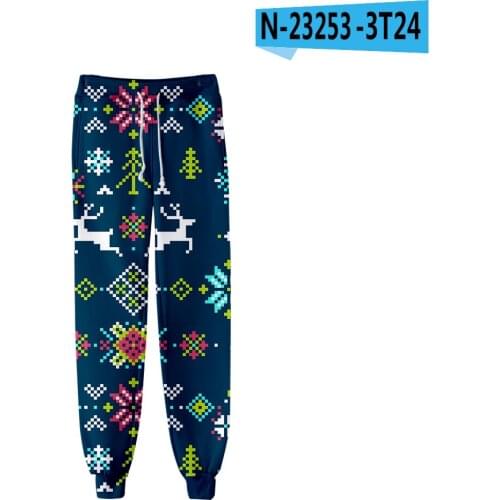 Funny Happy Merry Christmas 3D Pants Kpop style Men/Women Sweatpants Trousers Pants Elastic Waist Kpop Pants Dropship Trousers