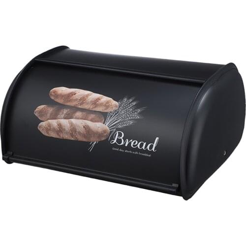 Bread Box Countertop Snack Cookies Box Stainless Steel Bread Storage Bin Container with Roll up Lid, Large Capacity